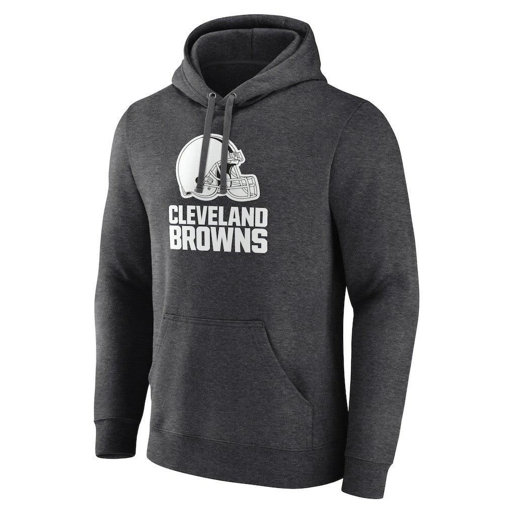 Cleveland Browns Personalized Name & Number Monochrome Pullover Hoodie Charcoal