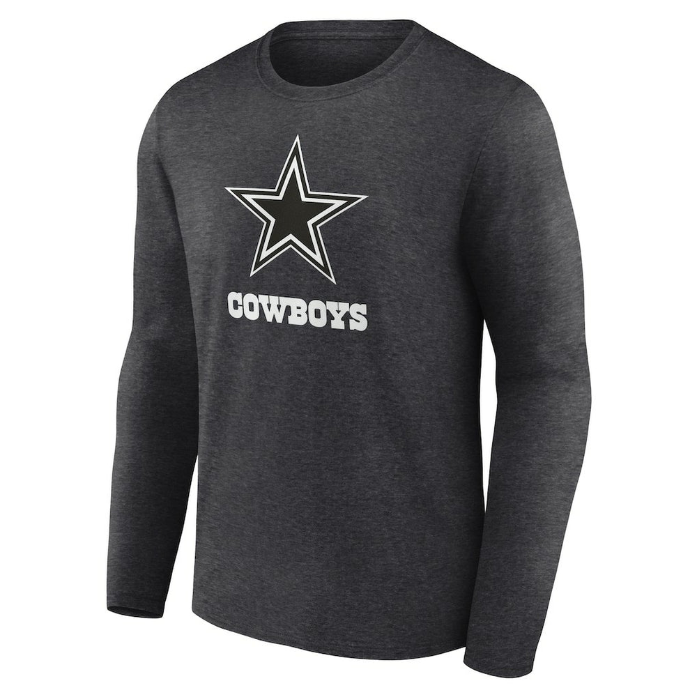 Dallas Cowboys Personalized Name & Number Monochrome Long Sleeve T-Shirt Charcoal