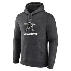 Dallas Cowboys Personalized Name & Number Monochrome Pullover Hoodie Charcoal