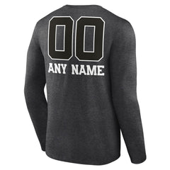 Detroit Lions Personalized Name & Number Monochrome Long Sleeve T-Shirt Charcoal