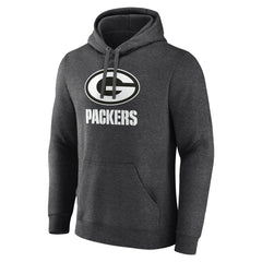 Green Bay Packers Personalized Name & Number Monochrome Pullover Hoodie Charcoal