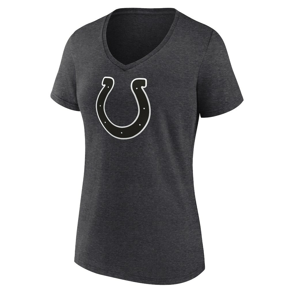 Indianapolis Colts Women's Personalized Name & Number Monochrome V-Neck Long Sleeve T-Shirt Charcoal