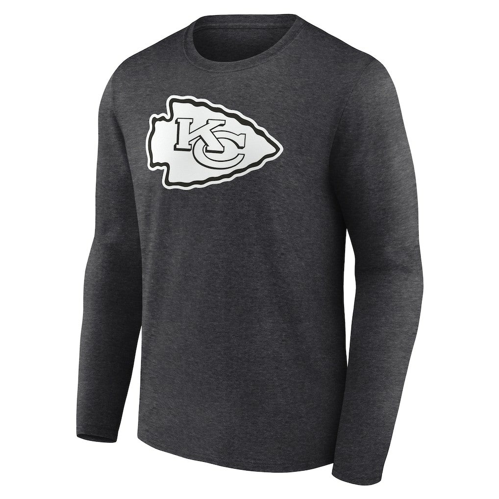 Kansas City Chiefs Personalized Name & Number Monochrome Long Sleeve T-Shirt Charcoal
