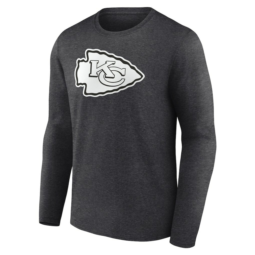 Kansas City Chiefs Personalized Name & Number Monochrome Long Sleeve T-Shirt Charcoal