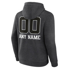 Las Vegas Raiders Personalized Name & Number Monochrome Pullover Hoodie Charcoal
