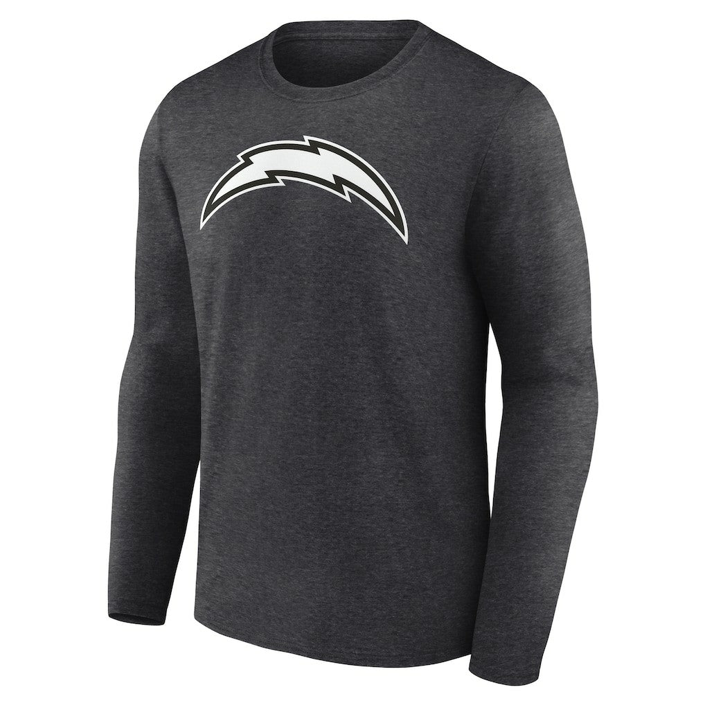 Los Angeles Chargers Personalized Name & Number Monochrome Long Sleeve T-Shirt Charcoal