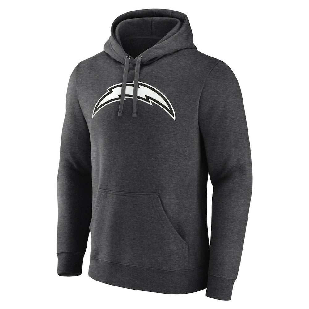 Los Angeles Chargers Personalized Name & Number Monochrome Pullover Hoodie Charcoal