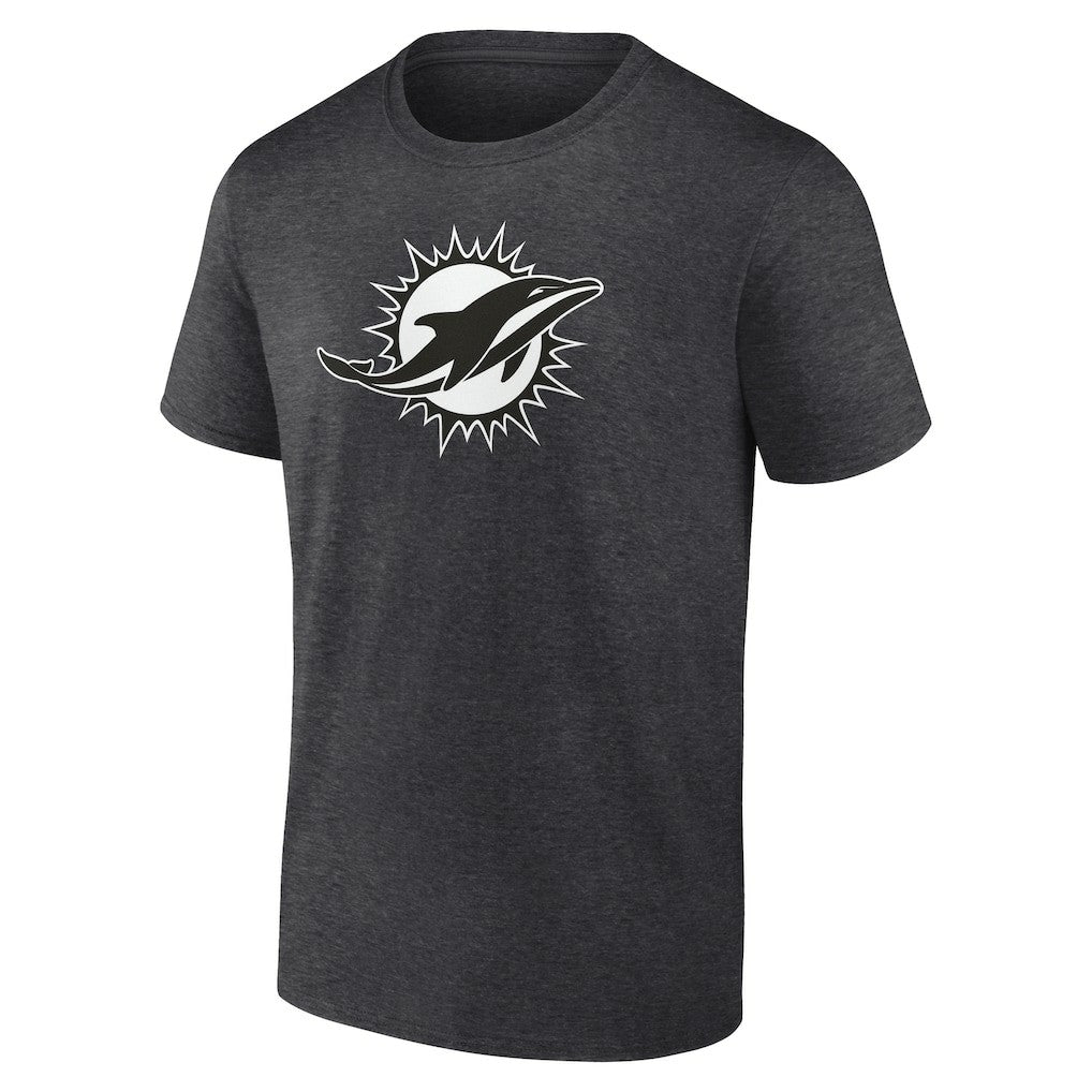 Miami Dolphins Personalized Name & Number Monochrome T-Shirt Charcoal