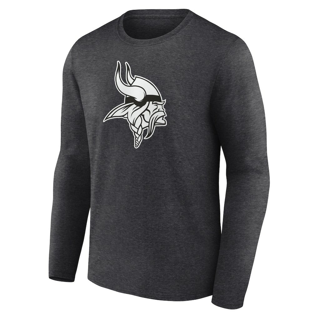 Minnesota Vikings Personalized Name & Number Monochrome Long Sleeve T-Shirt Charcoal