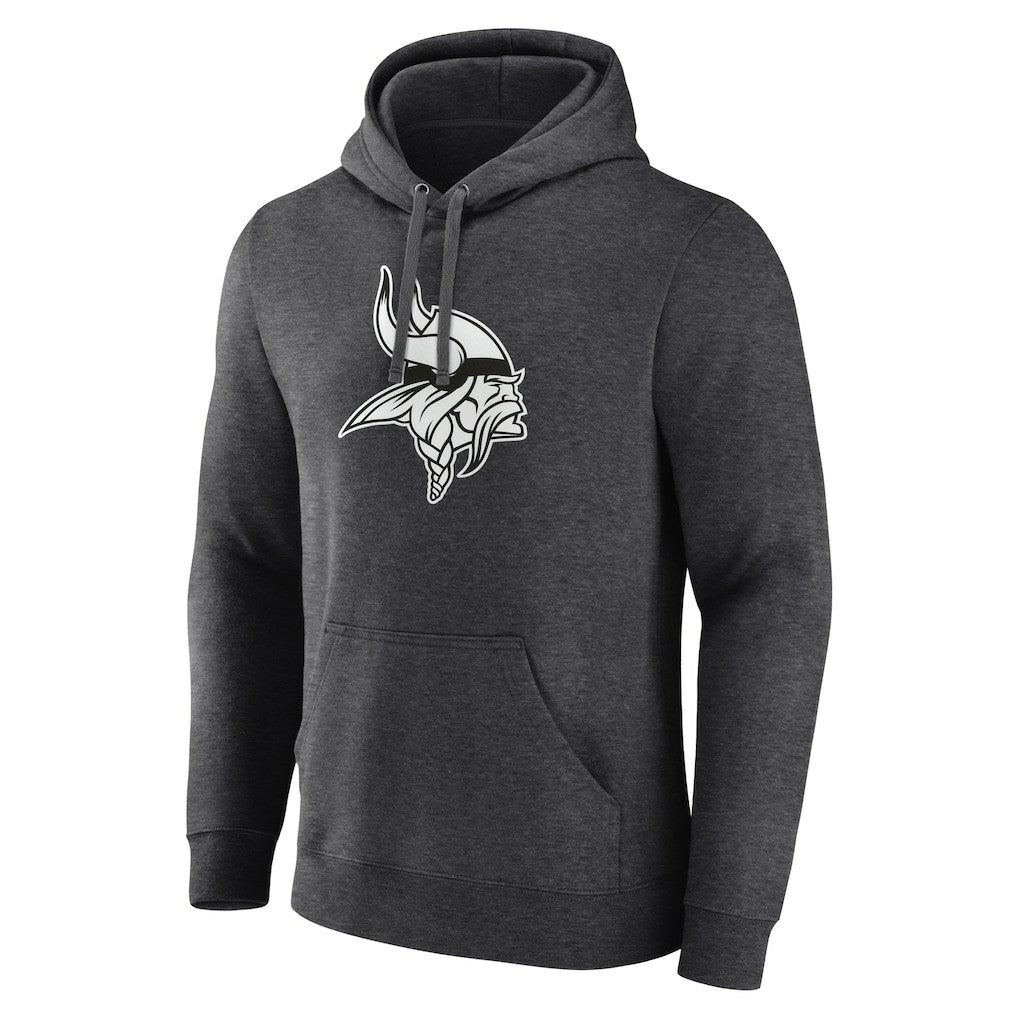 Minnesota Vikings Personalized Name & Number Monochrome Pullover Hoodie Charcoal