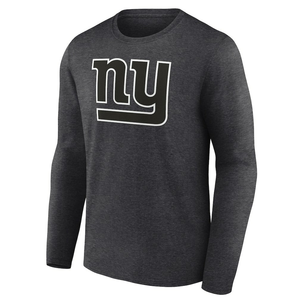New York Giants Personalized Name & Number Monochrome Long Sleeve T-Shirt Charcoal