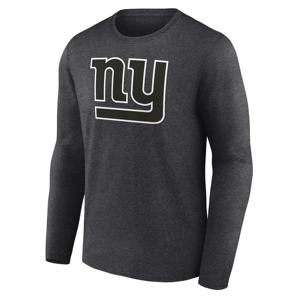 New York Giants Personalized Name & Number Monochrome Long Sleeve T-Shirt Charcoal