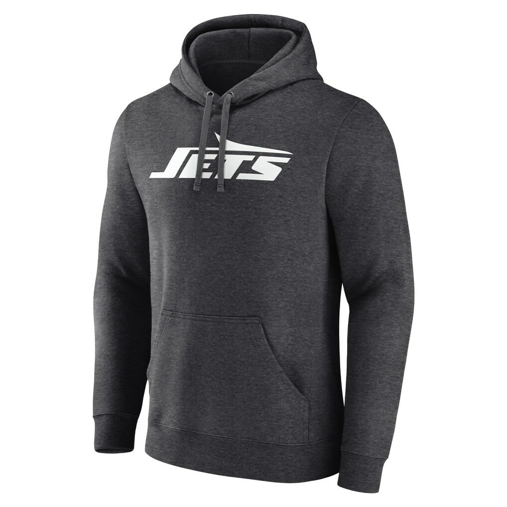 New York Jets Personalized Name & Number Monochrome Pullover Hoodie Charcoal