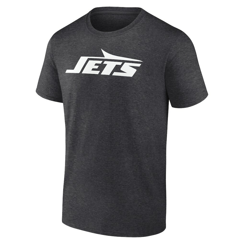 New York Jets Personalized Name & Number Monochrome T-Shirt Charcoal