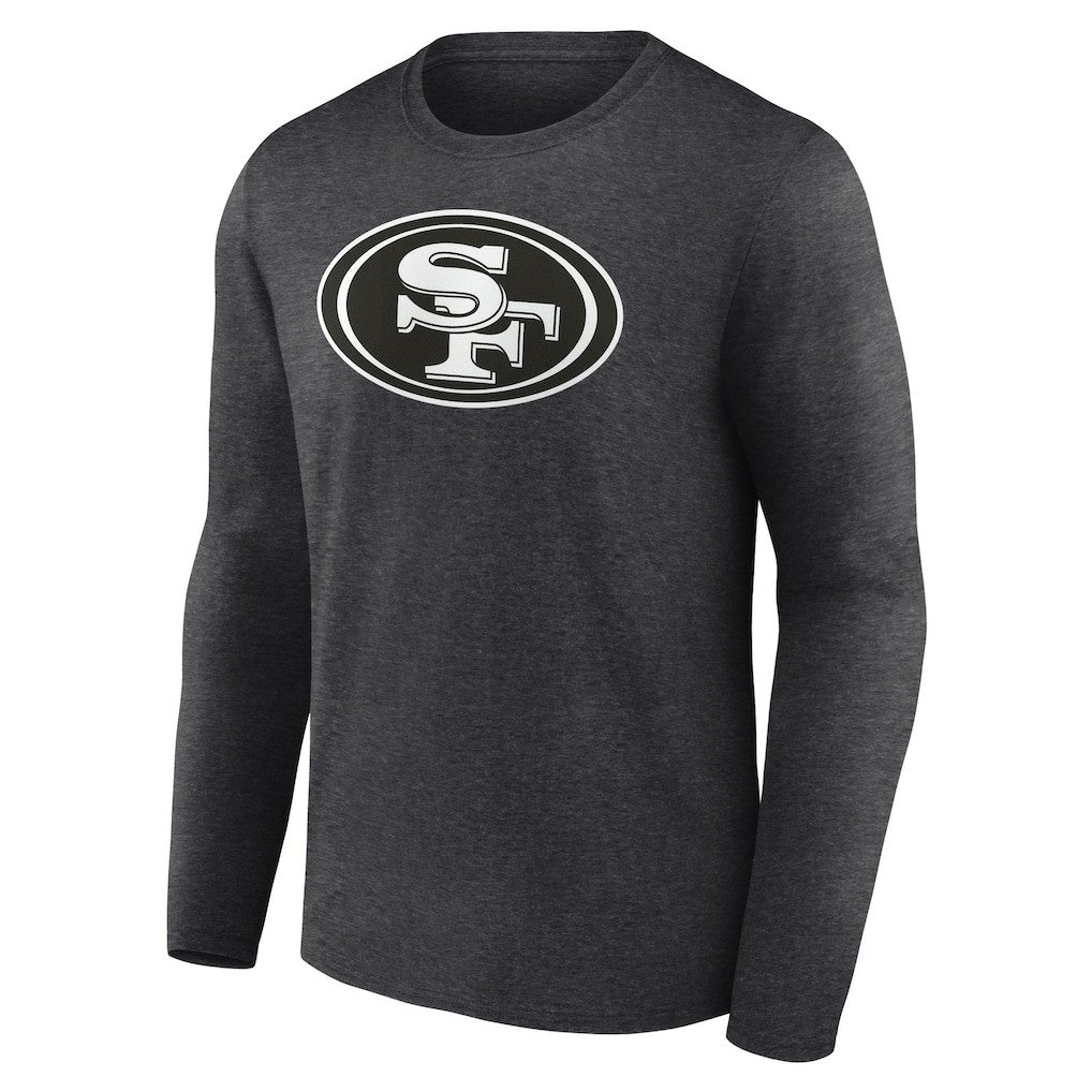 San Francisco 49ers Personalized Name & Number Monochrome Long Sleeve T-Shirt Charcoal