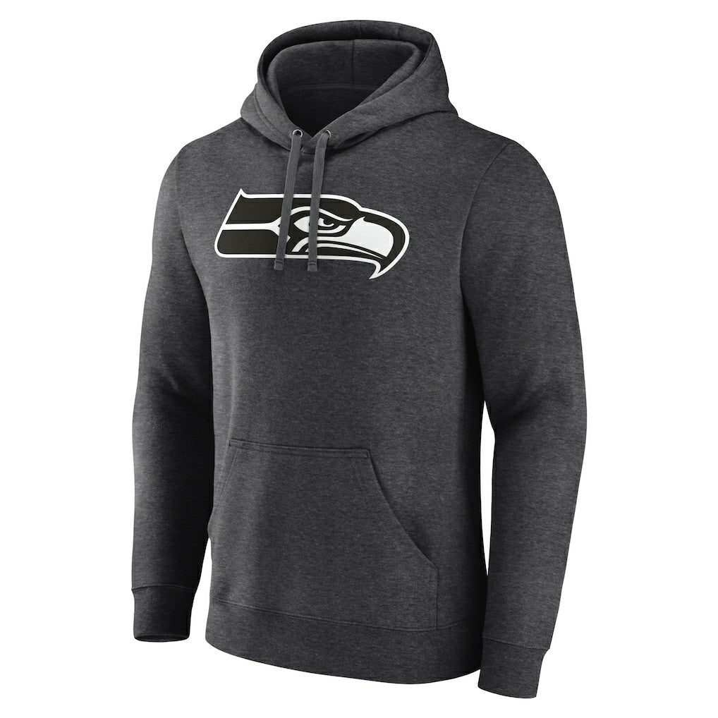 Seattle Seahawks Personalized Name & Number Monochrome Pullover Hoodie Charcoal