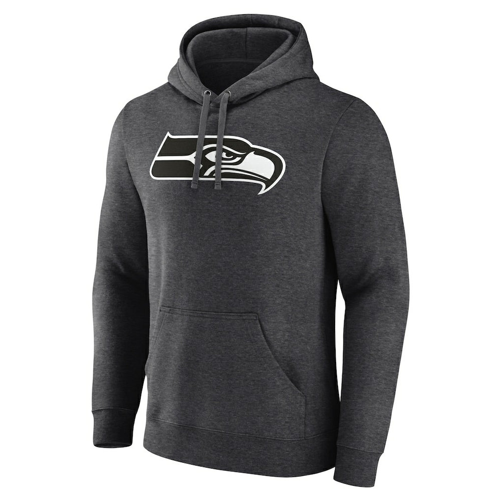 Seattle Seahawks Personalized Name & Number Monochrome Pullover Hoodie Charcoal