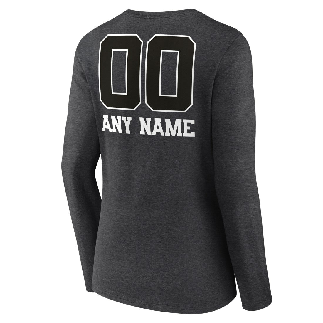Seattle Seahawks Women's Personalized Name & Number Monochrome V-neck T-Shirt Charcoal