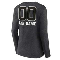 Tampa Bay Buccaneers Women's Personalized Name & Number Monochrome V-neck T-Shirt Charcoal