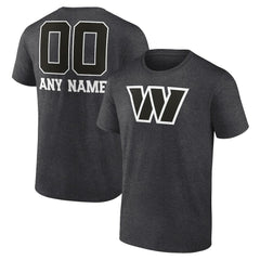 Washington Commanders Personalized Name & Number Monochrome T-Shirt Charcoal