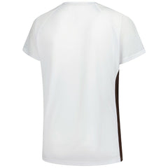 Cleveland Browns Women's Plus Size Glitter Lace-Up V- Neck T-Shirt White