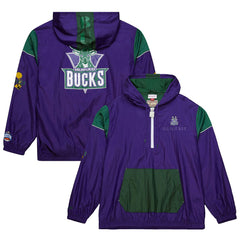 Milwaukee Bucks Unisex Hardwood Classics Team OG 3.0 Anorak Half-Zip Windbreaker Jacket Purple