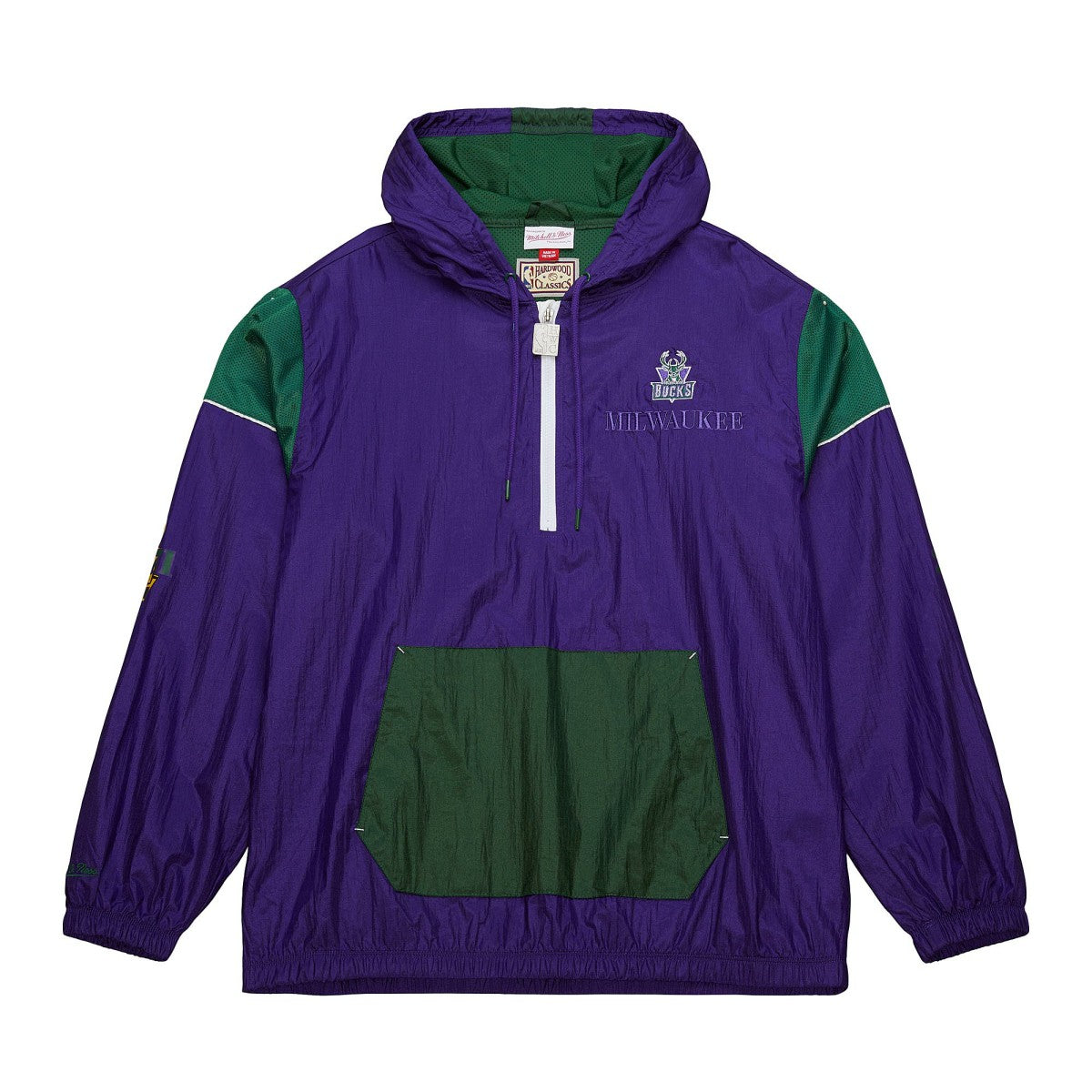 Milwaukee Bucks Unisex Hardwood Classics Team OG 3.0 Anorak Half-Zip Windbreaker Jacket Purple