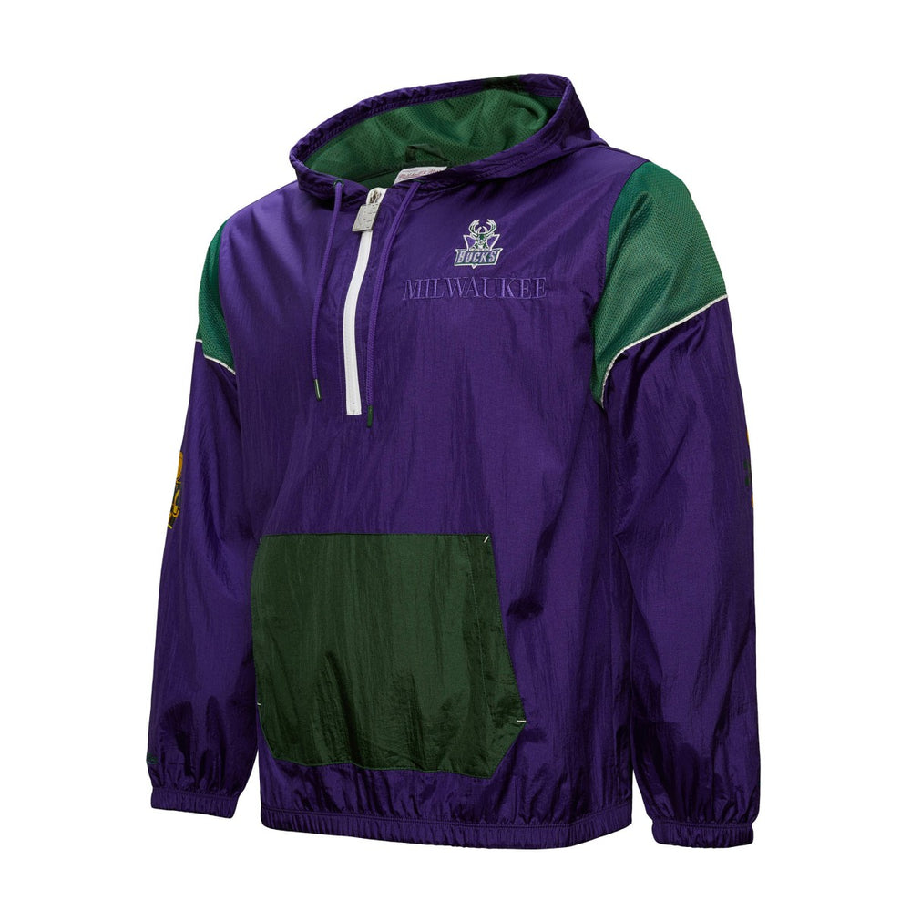 Milwaukee Bucks Unisex Hardwood Classics Team OG 3.0 Anorak Half-Zip Windbreaker Jacket Purple