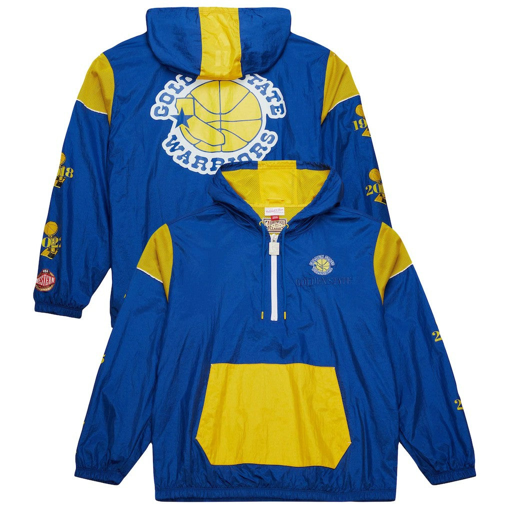 Golden State Warriors Unisex Hardwood Classics Team OG 3.0 Anorak Half-Zip Windbreaker Jacket Royal