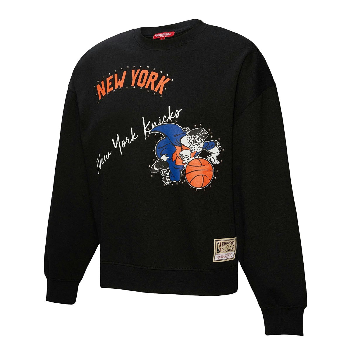New York Knicks Women's Hardwood Classics Home Team Pullover Sweatshirt Black