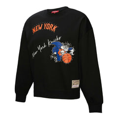 New York Knicks Women's Hardwood Classics Home Team Pullover Sweatshirt Black