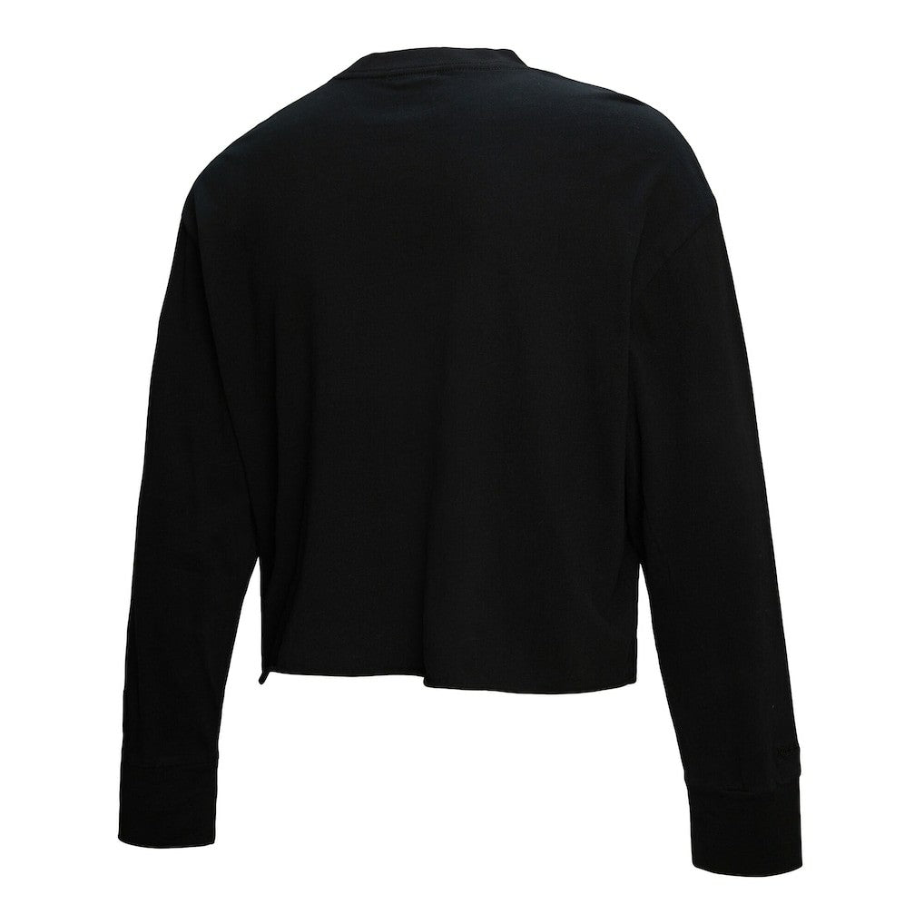 Philadelphia 76ers Women's Hardwood Classics Studded Boxy Cropped Long Sleeve T-Shirt Black