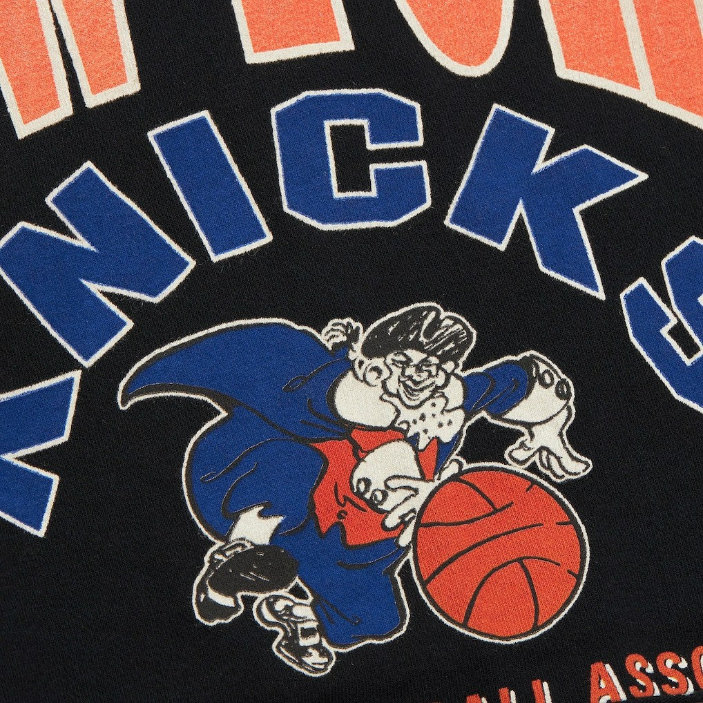 New York Knicks Women's Hardwood Classics Studded Boxy Cropped Long Sleeve T-Shirt Black