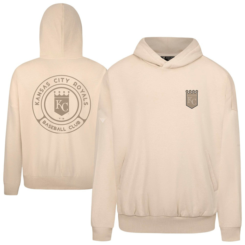 Kansas City Royals Levelwear Contact Oversized Pullover Hoodie - Khaki Hoodies