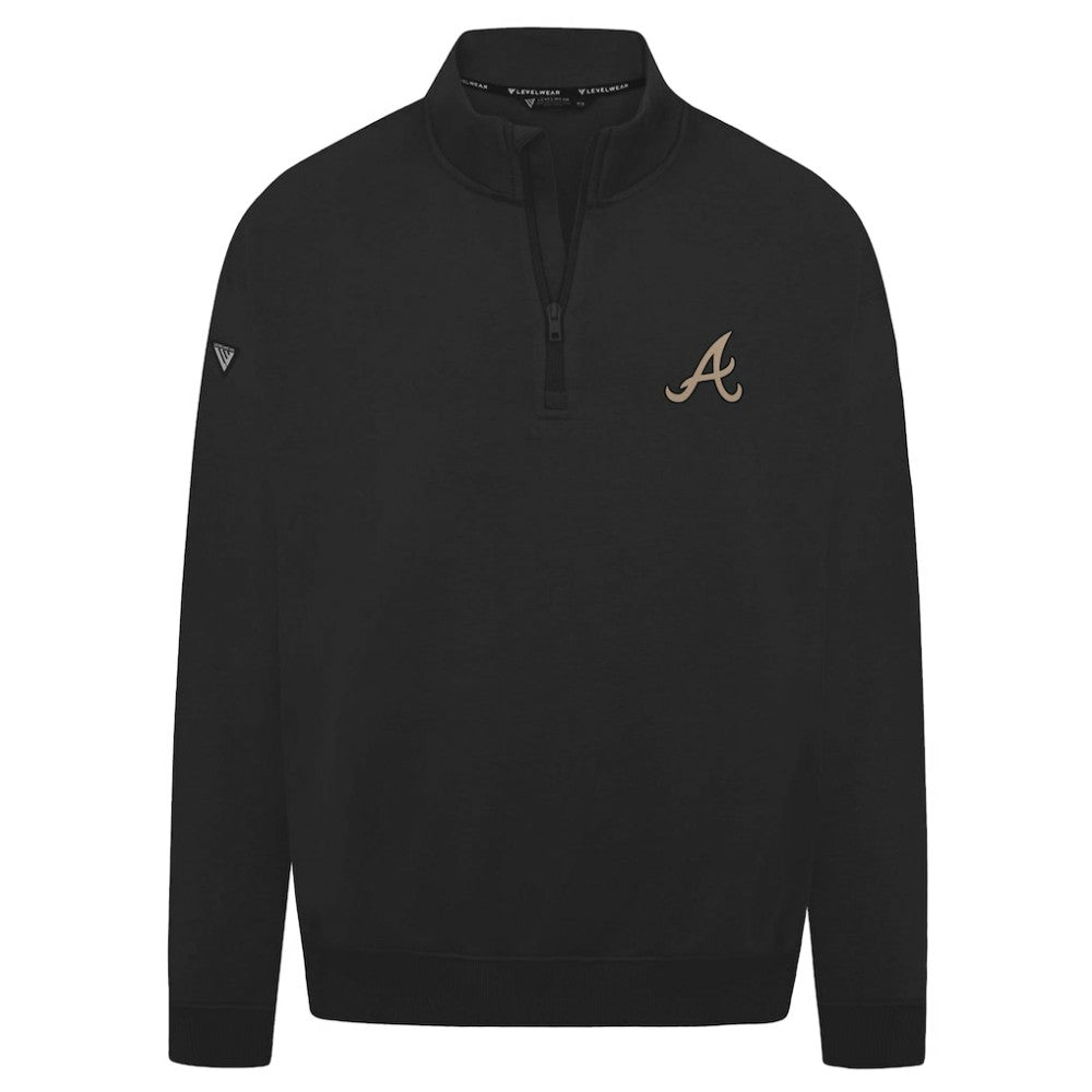 Atlanta Braves Levelwear Murray Quarter-Zip Sweatshirt - Black Sweatshirts