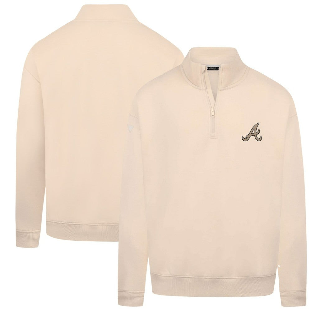 Atlanta Braves Levelwear Murray Quarter-Zip Sweatshirt - Khaki Sweatshirts