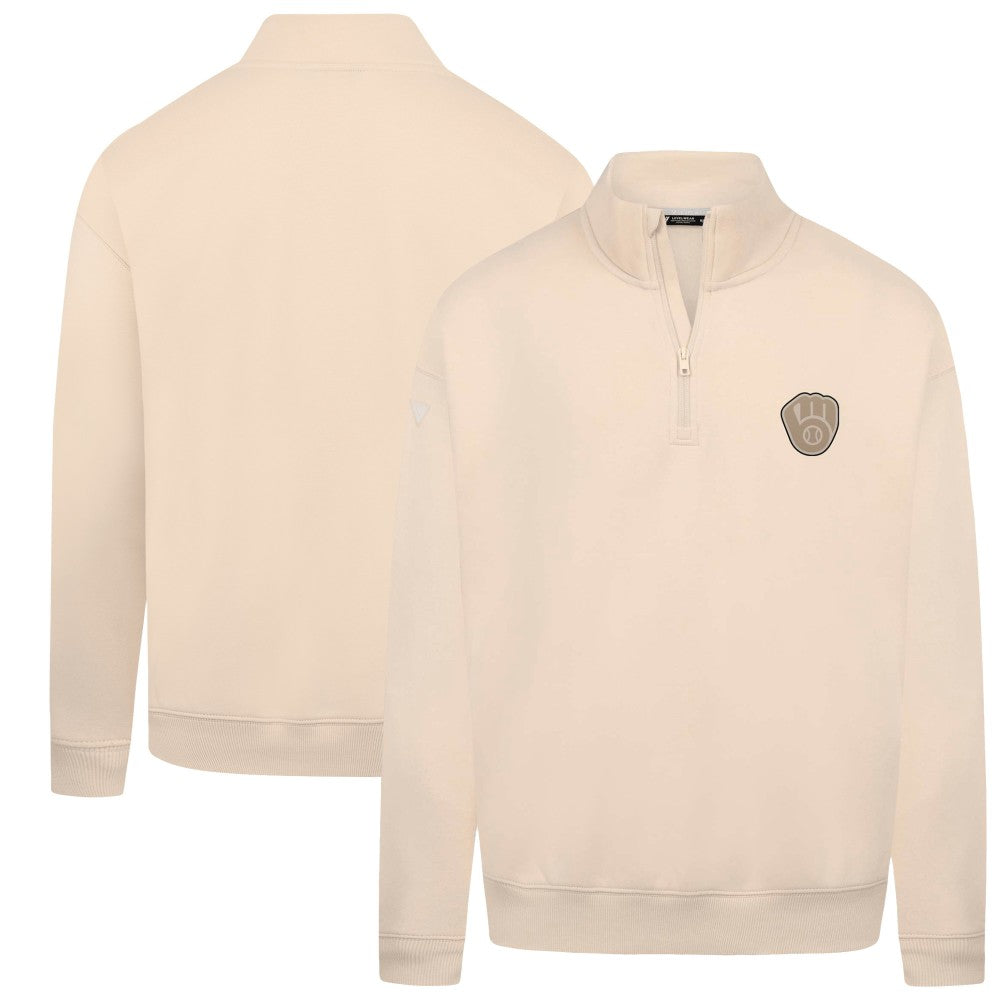 Milwaukee Brewers Levelwear Murray Quarter-Zip Sweatshirt - Khaki Sweatshirts