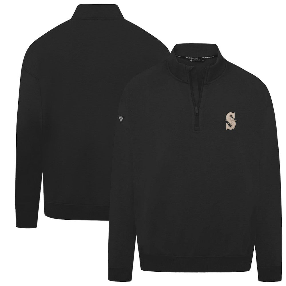 Seattle Mariners Levelwear Murray Quarter-Zip Sweatshirt - Black Sweatshirts