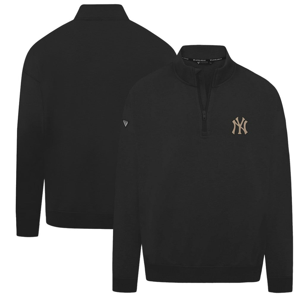 New York Yankees Levelwear Murray Quarter-Zip Sweatshirt - Black Sweatshirts