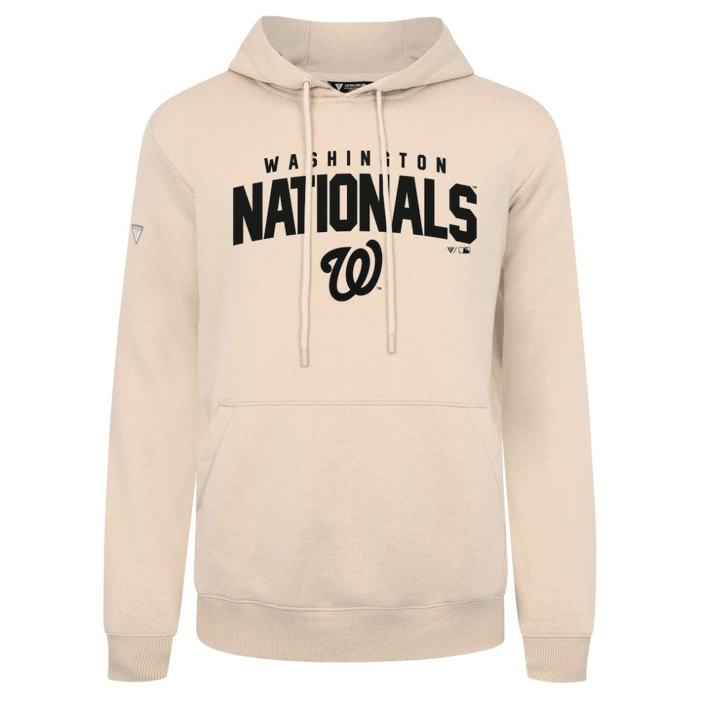 Washington Nationals Levelwear Podium Team Arch Pullover Hoodie - Khaki Hoodies