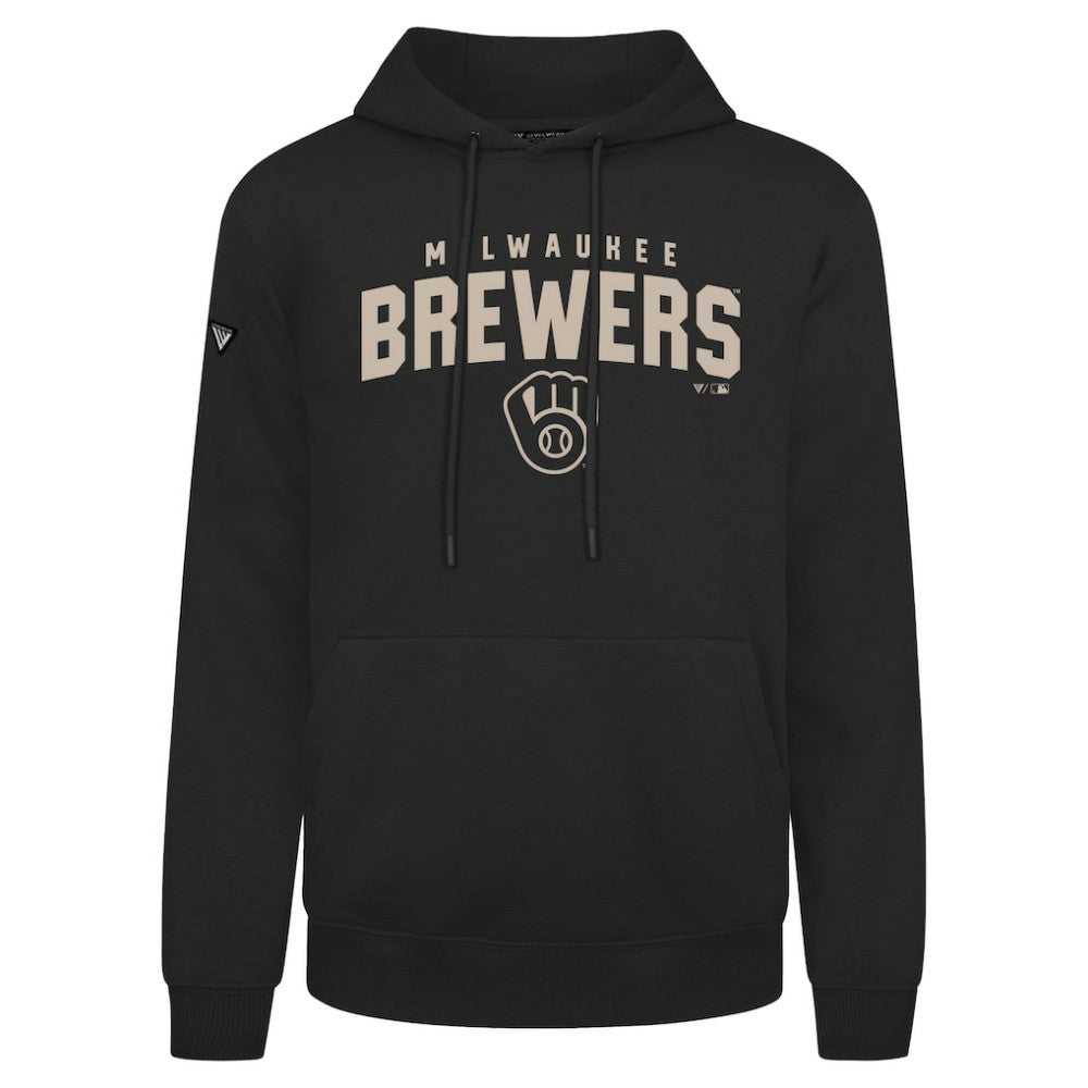 Milwaukee Brewers Levelwear Podium Team Arch Pullover Hoodie - Black Hoodies