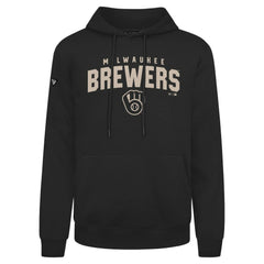 Milwaukee Brewers Levelwear Podium Team Arch Pullover Hoodie - Black Hoodies