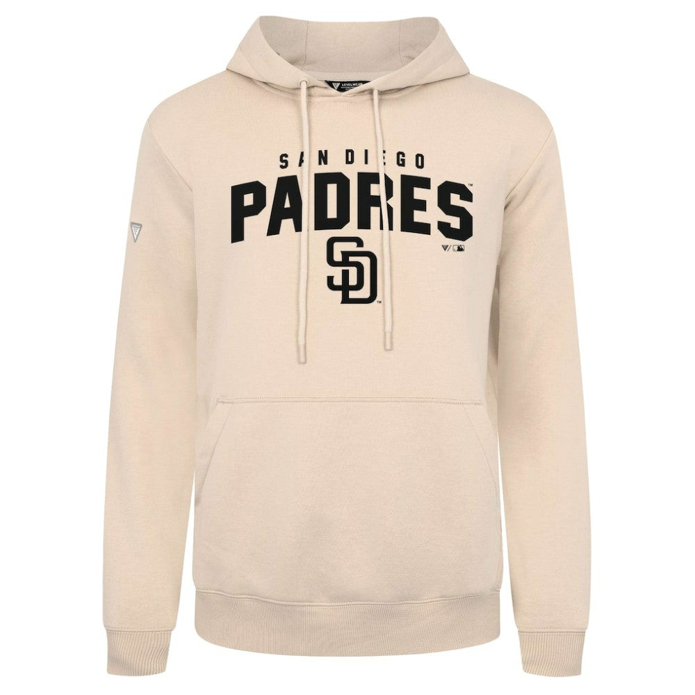San Diego Padres Levelwear Podium Team Arch Pullover Hoodie - Khaki Hoodies
