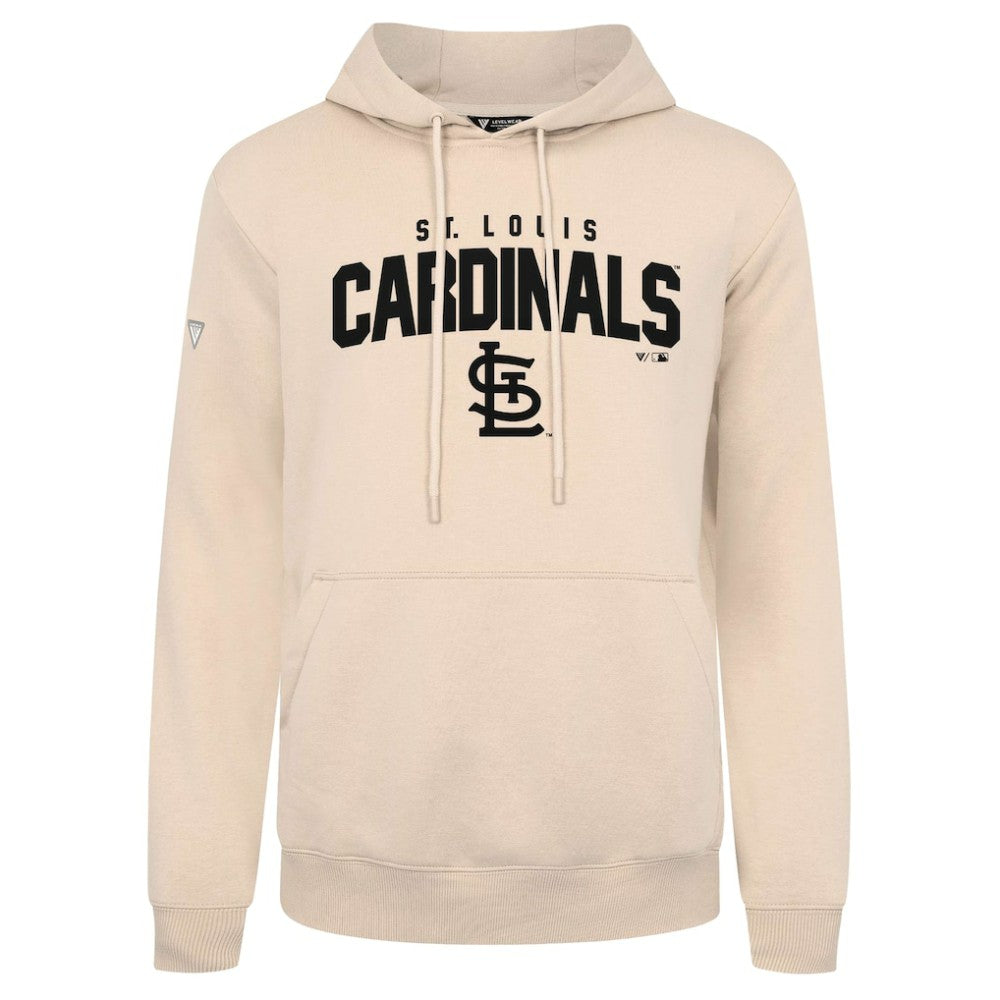 St. Louis Cardinals Levelwear Podium Team Arch Pullover Hoodie - Khaki Hoodies
