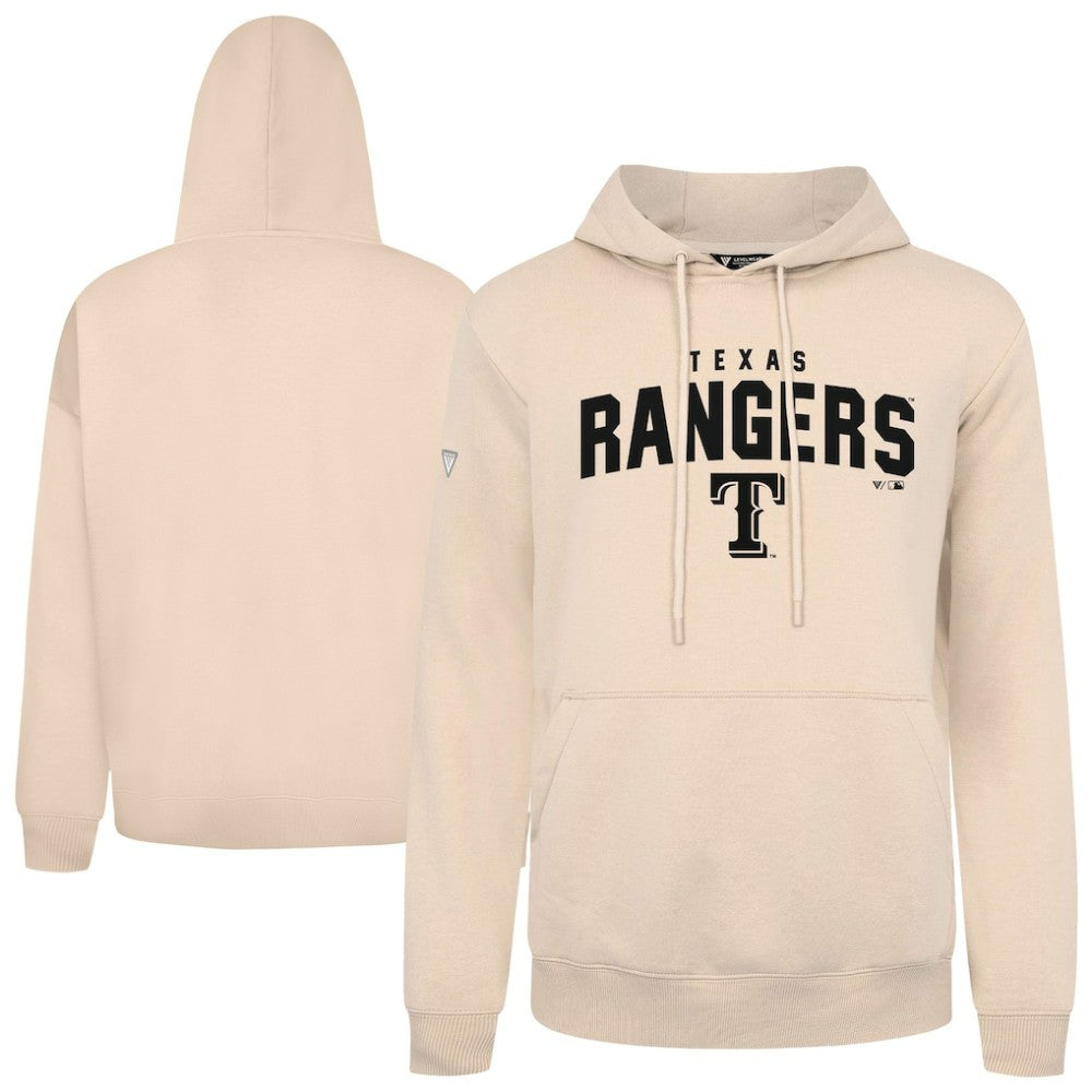 Texas Rangers Levelwear Podium Team Arch Pullover Hoodie - Khaki Hoodies