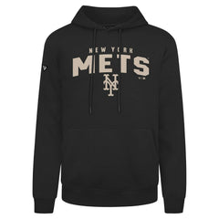 New York Mets Levelwear Podium Team Arch Pullover Hoodie - Black Hoodies