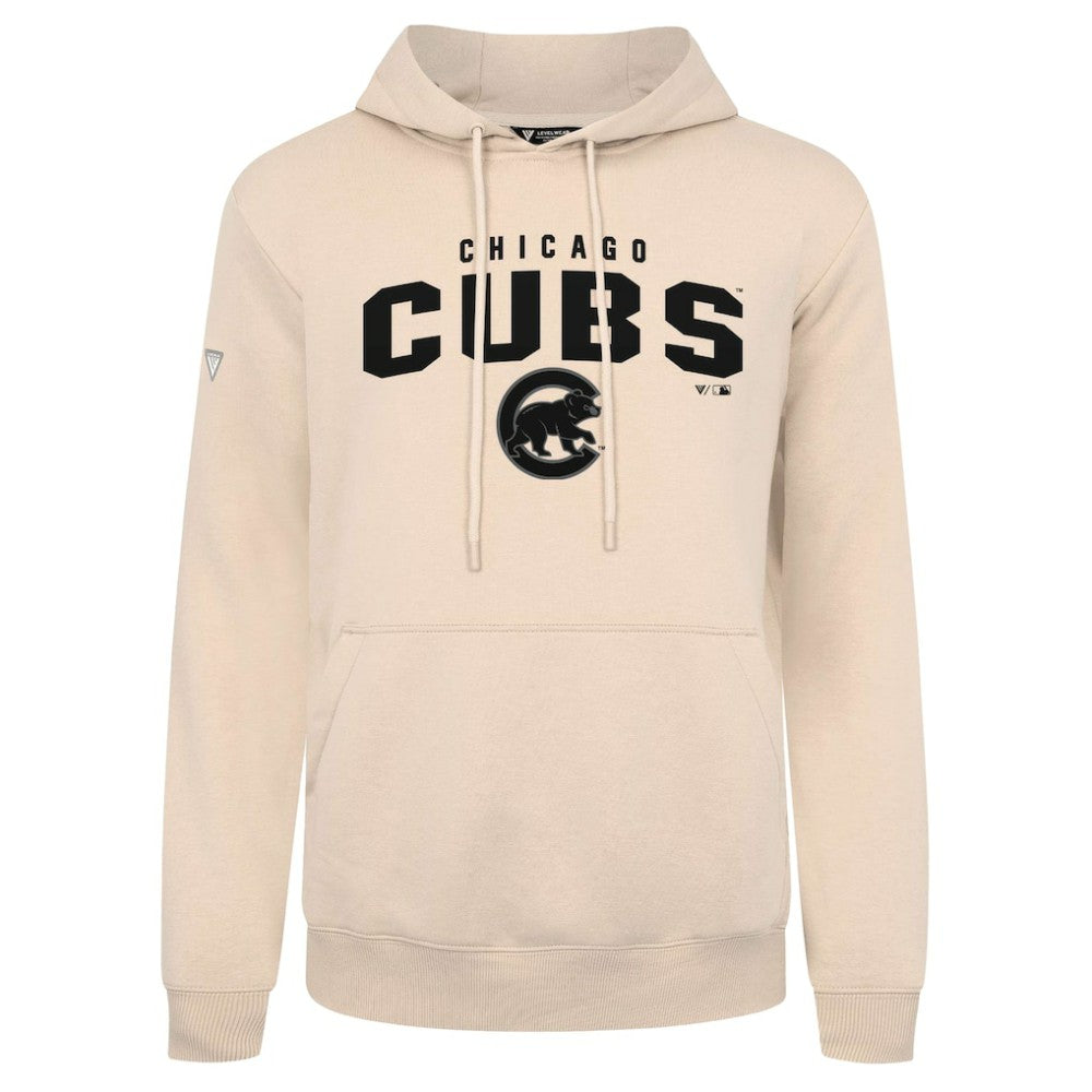 Chicago Cubs Levelwear Podium Team Arch Pullover Hoodie - Khaki Hoodies