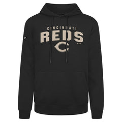 Cincinnati Reds Levelwear Podium Team Arch Pullover Hoodie - Black Hoodies