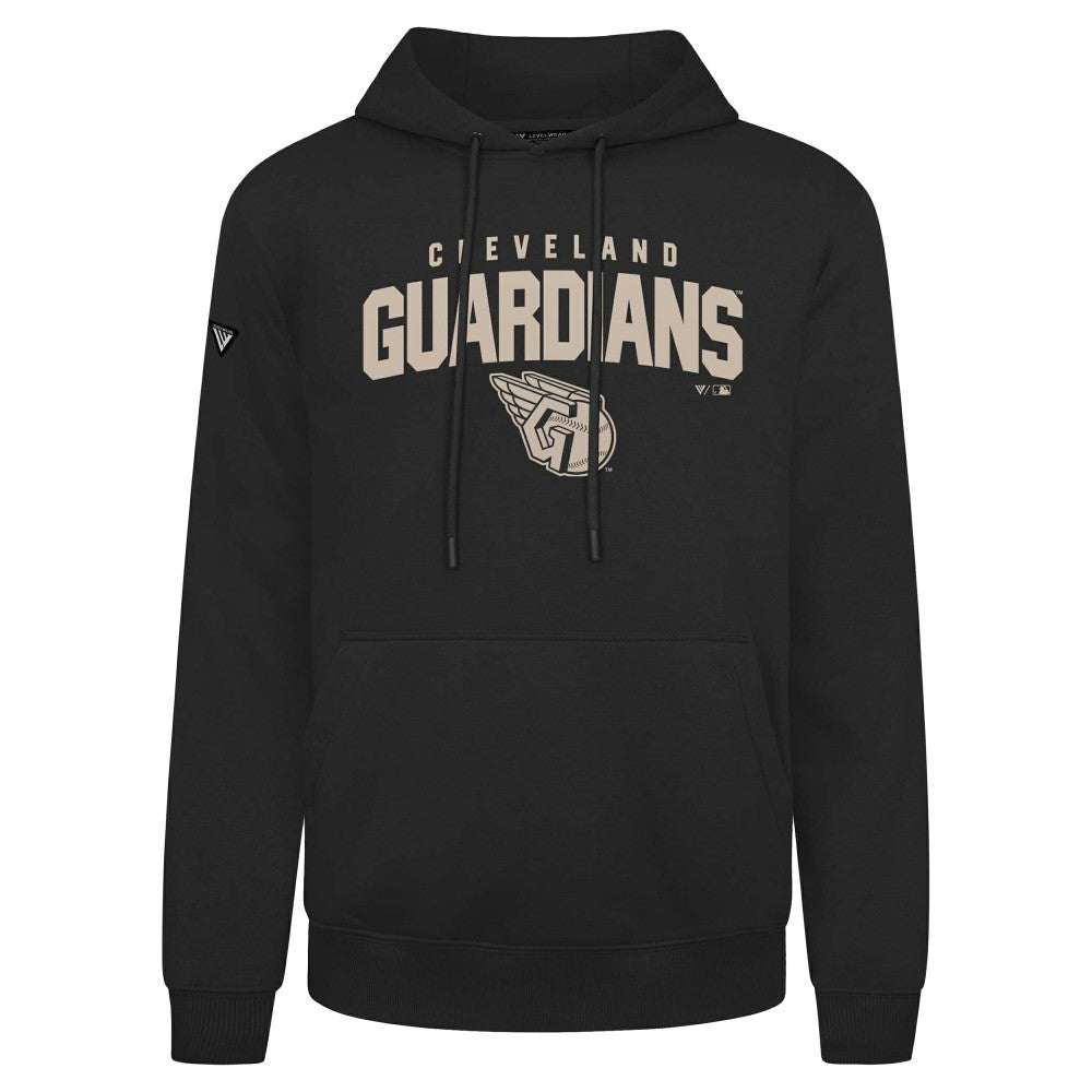 Cleveland Guardians Levelwear Podium Team Arch Pullover Hoodie - Black Hoodies