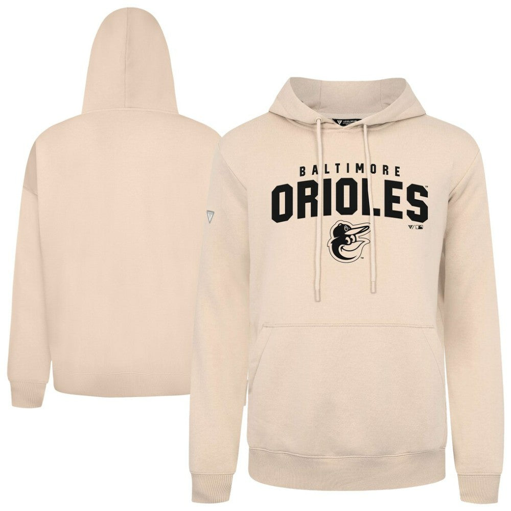 Baltimore Orioles Levelwear Podium Team Arch Pullover Hoodie - Khaki Hoodies